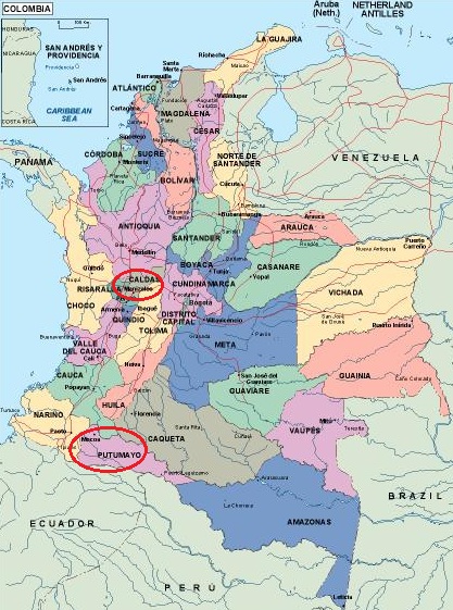 colombia mapa politico reformado